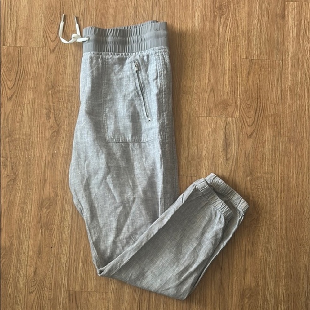 Athleta - grey linen pull on joggers